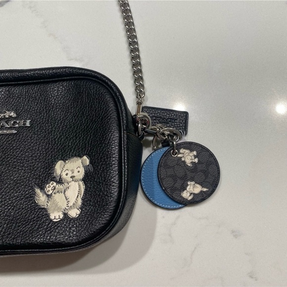 Coach Jamie Camera Bag With Mirror Bag Charm In Signature Canvas Happy Dog Print - Picture 10 of 13